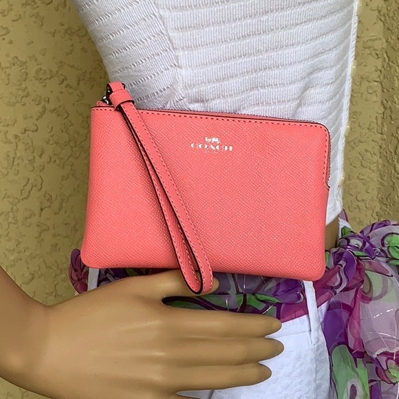 Handbags - COACH Corner Zip Wristlet CB/Pink Lemonade